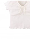 Gardenia Textured Top with Front Ties