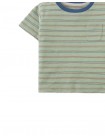 Baby Mario Fine Stripe Pocket Tee in Green