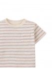 Baby Mario Fine Stripe Pocket Tee in Beige