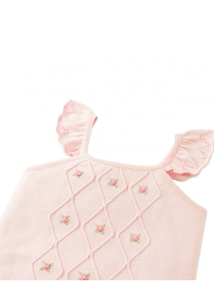 Georgina Knitted Blouse with Bullion Flower Embroidery