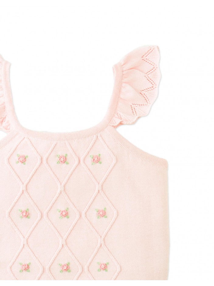 Georgina Knitted Blouse with Bullion Flower Embroidery