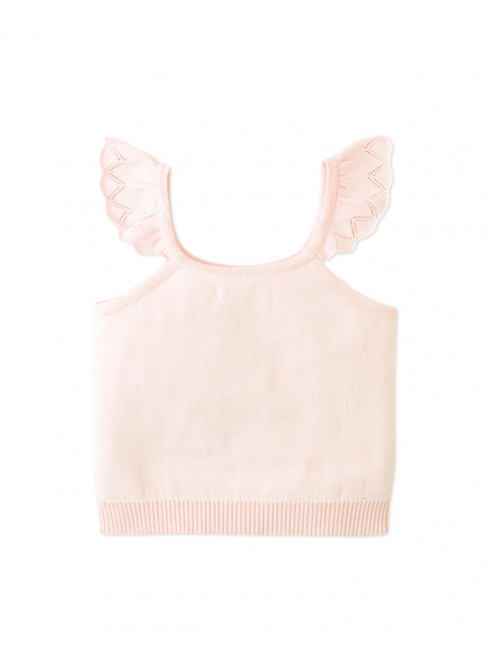 Georgina Knitted Blouse with Bullion Flower Embroidery