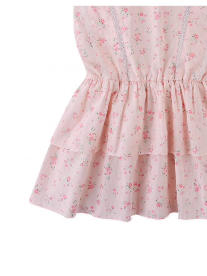 Mel Dress with Lace Trims & Tiered Skirt