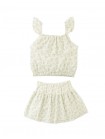 Ambessa Strappy Ruffled Top & Tiered Skirt Set