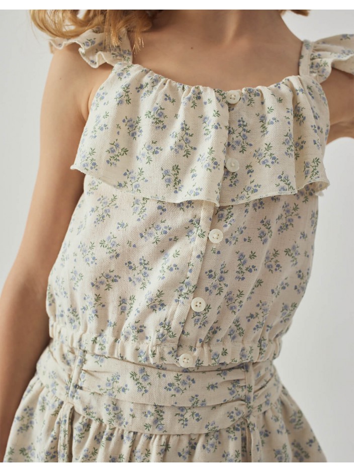 Ambessa Strappy Ruffled Top & Tiered Skirt Set