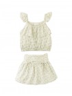 Ambessa Strappy Ruffled Top & Tiered Skirt Set