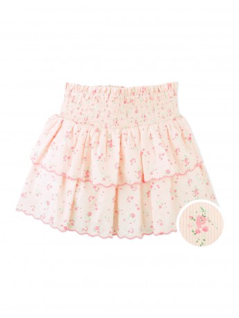 Bea Skort with Smocked Bodice & Embroidered Scallop