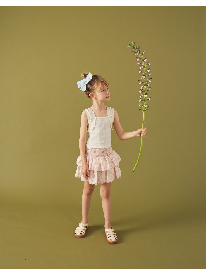 Bea Skort with Smocked Bodice & Embroidered Scallop