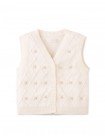 Louise Trellis Knitted Vest with Bullion Flower Embroidery