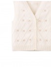 Louise Trellis Knitted Vest with Bullion Flower Embroidery