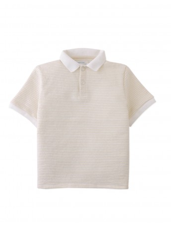 Eren Textured Stripe Terry Polo Shirt