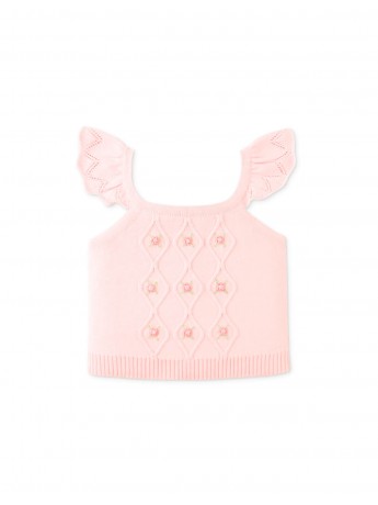 Baby Georgina Knitted Blouse with Bullion Flower Embroidery