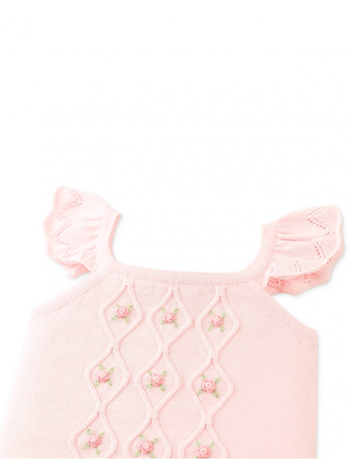 Baby Georgina Knitted Blouse with Bullion Flower Embroidery