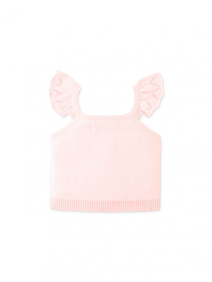 Baby Georgina Knitted Blouse with Bullion Flower Embroidery