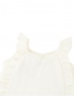 Baby Freyja Diamond Row Pointelle Jersey Knit with Ruffles & Rosette Details
