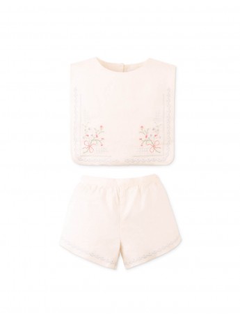Baby Sharpay Embroidered Blouse & Shorts Set