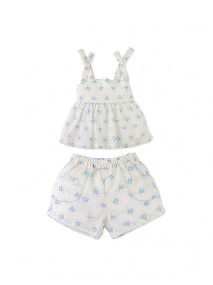 Baby Dallas Tunic Blouse & Shorts Set with Scalloped Details