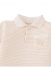 Baby Eren Textured Striped Polo Shirt with Pocket