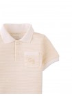 Baby Eren Textured Striped Polo Shirt with Pocket