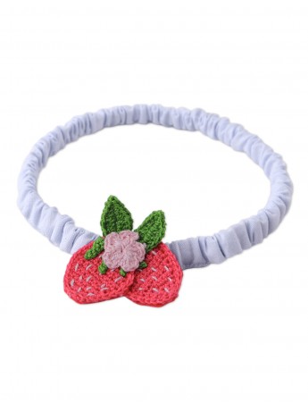 Baby Junee Turban with Crochet Strawberries and Flowers