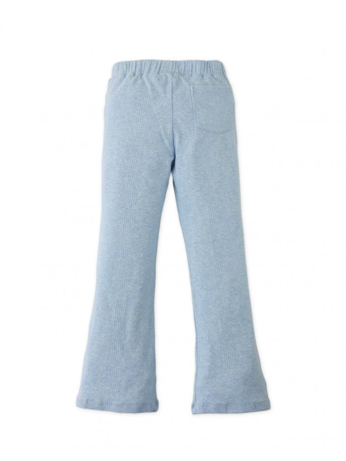 Polina Melange Bootcut Leggings with Pockets – Blue