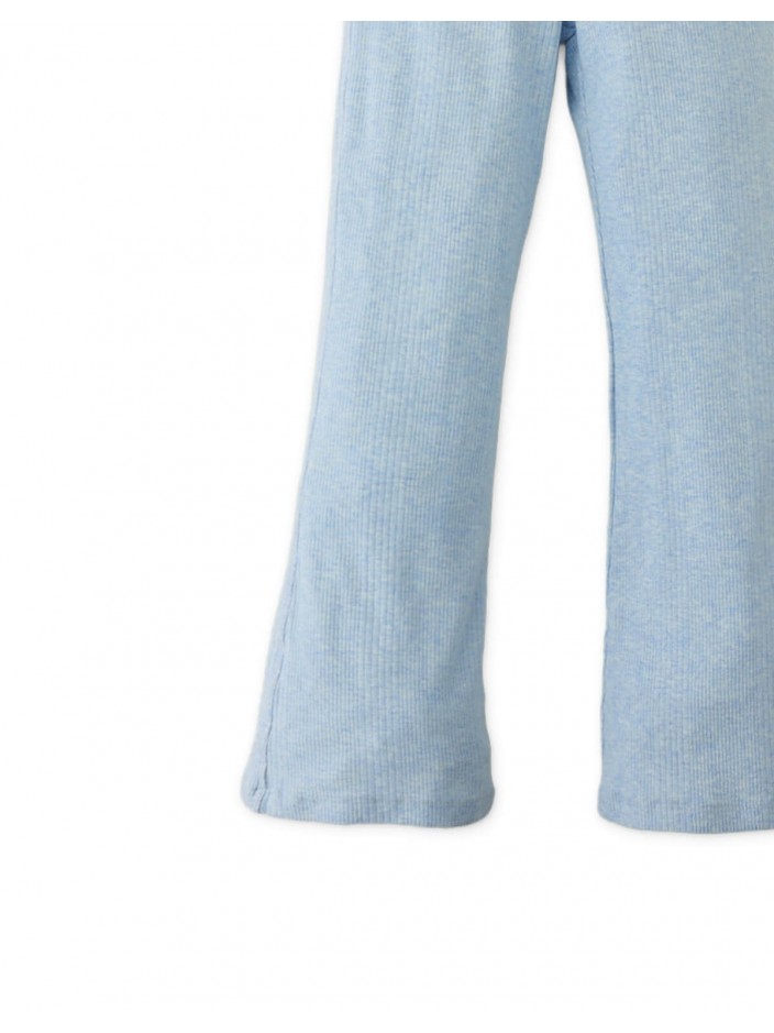 Polina Melange Bootcut Leggings with Pockets – Blue