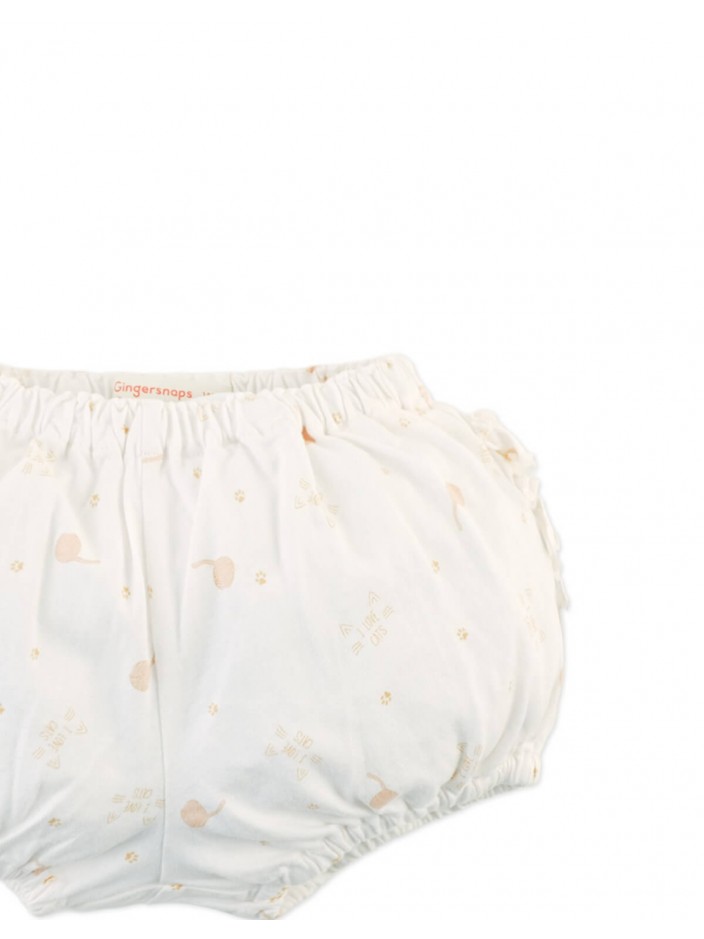 Baby Cecile Tiered Ruffle Bloomers with All-Over Cat Print