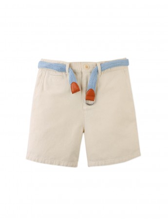 Blaine Regular Fit Canvas Shorts with Braided Cotton Belt