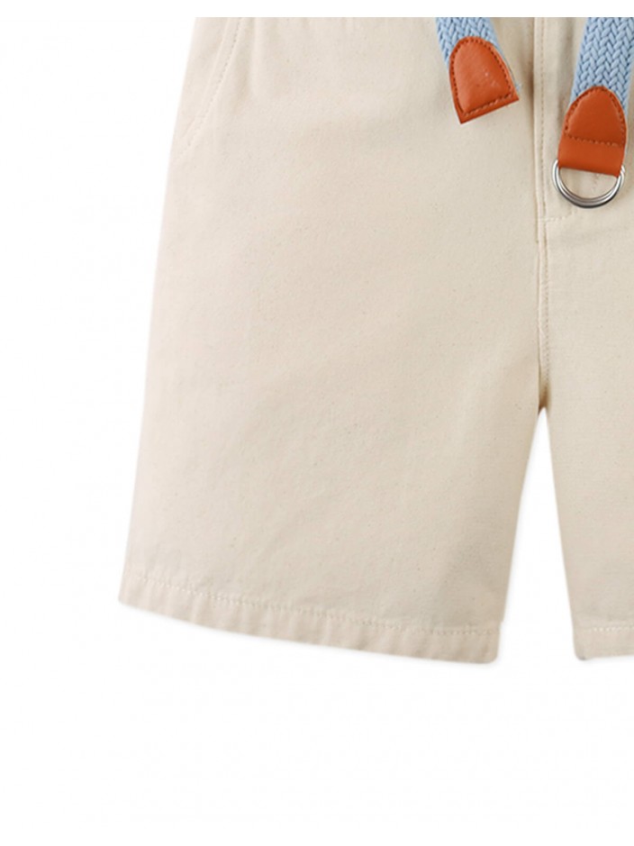 Blaine Regular Fit Canvas Shorts with Braided Cotton Belt