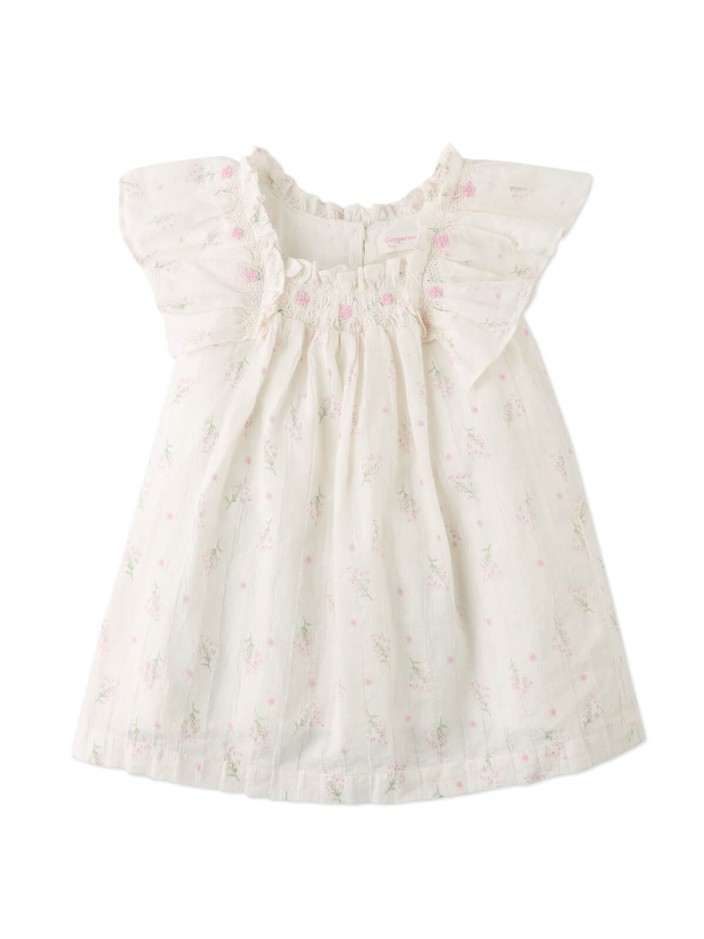 Baby Maia Embroidered Motif Dress with Smocking
