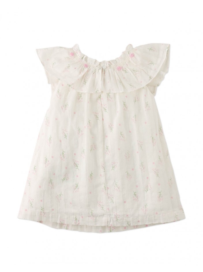 Baby Maia Embroidered Motif Dress with Smocking