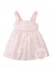 Baby Kara Poplin Dress with a Scalloped Top & Tie Straps