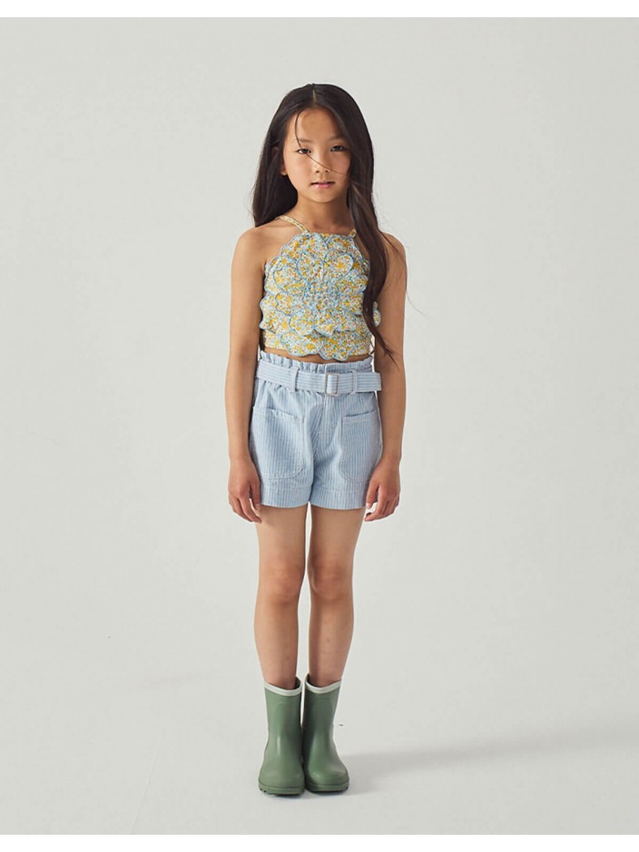 Amara Linen-like Cotton Shorts with Big Pockets & Belt