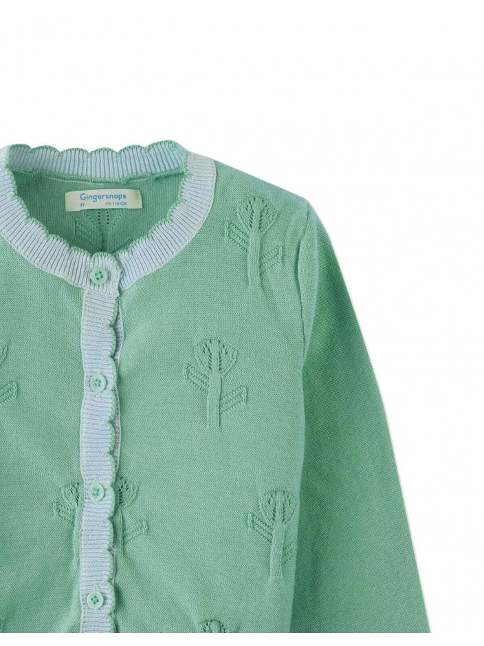 Natalie Cardigan with Scalloped Ribbed Edges