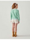 Natalie Cardigan with Scalloped Ribbed Edges
