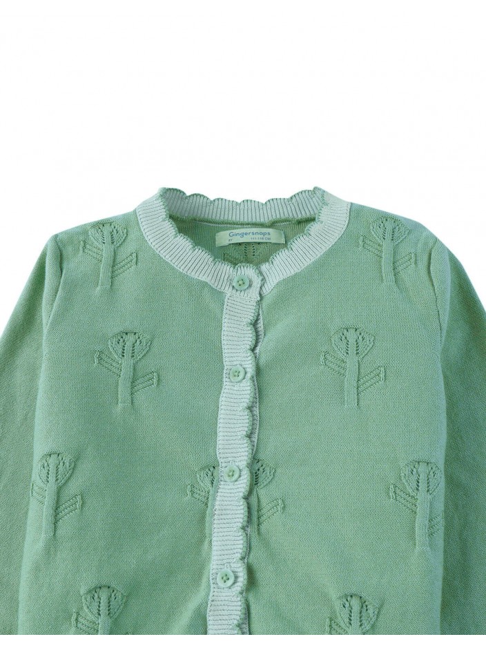 Natalie Cardigan with Scalloped Ribbed Edges
