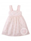 Kara Poplin Dress with a Scalloped Top & Tie Straps