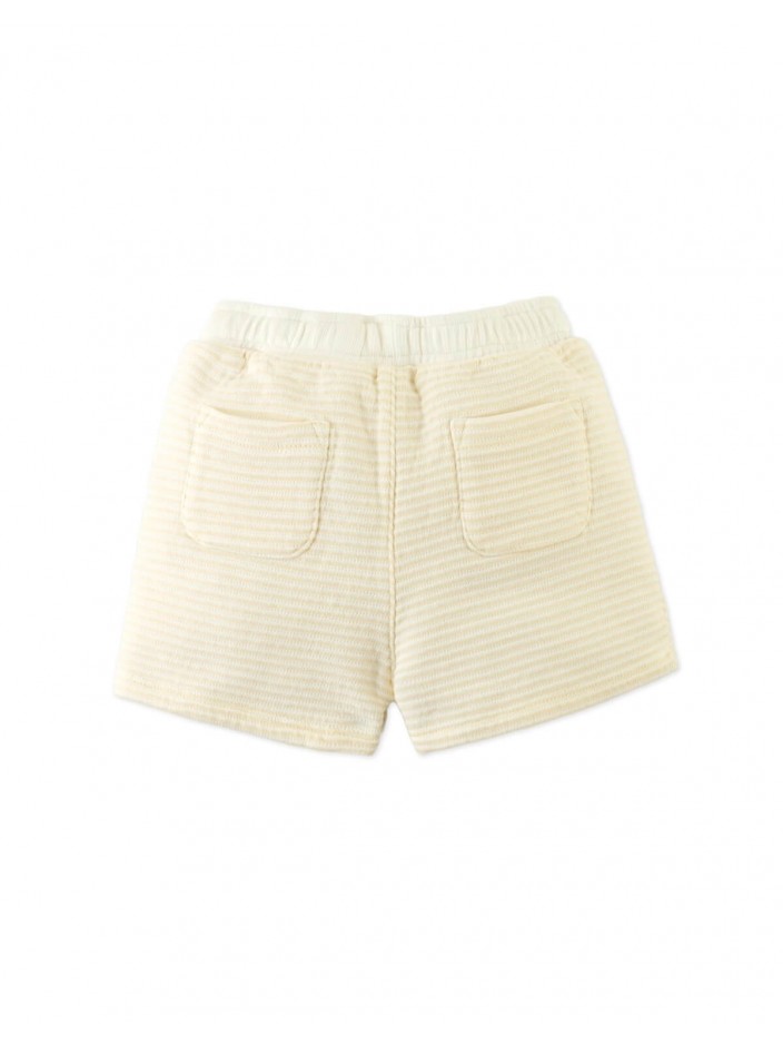 Textured Stripe Knit Drawstring Pull‑On Shorts