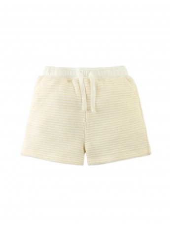 Textured Stripe Knit Drawstring Pull‑On Shorts
