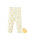 Fitted Leggings with All-Over Duck Print and Lettuce-Edge Hem