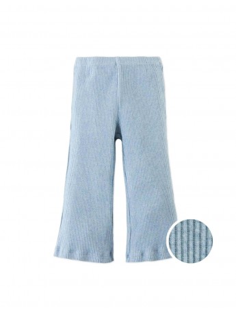 Ribbed Flare Leggings in Blue Melange