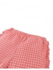 Jersey Shorts with Ruffles and All-Over Gingham Print