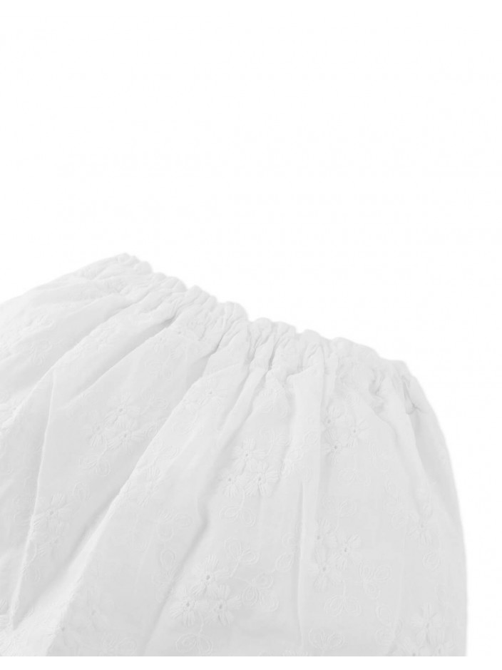Cotton Eyelet Skort with Paperbag Waist