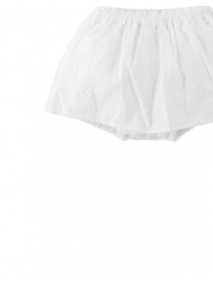 Cotton Eyelet Skort with Paperbag Waist
