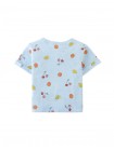 All-Over Fruit Print T-shirt with Side Slit