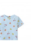 All-Over Fruit Print T-shirt with Side Slit