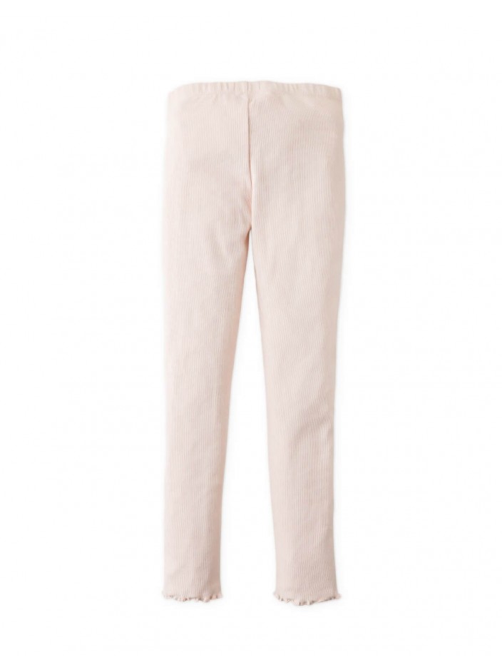 Plain Fitted Leggings with Lettuce-Edge Hem