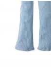 Ribbed Flare Leggings in Blue Melange