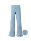 Ribbed Flare Leggings in Blue Melange
