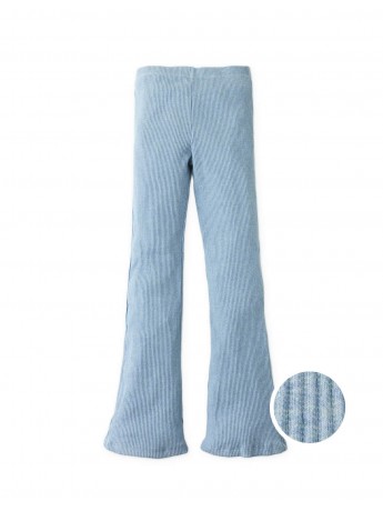 Ribbed Flare Leggings in Blue Melange
